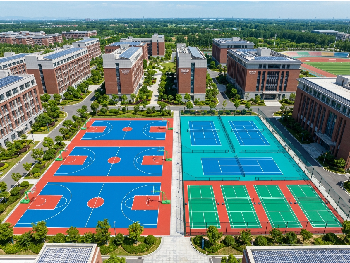 呼和浩特市硅PU球场全塑型塑胶跑道 - 方案